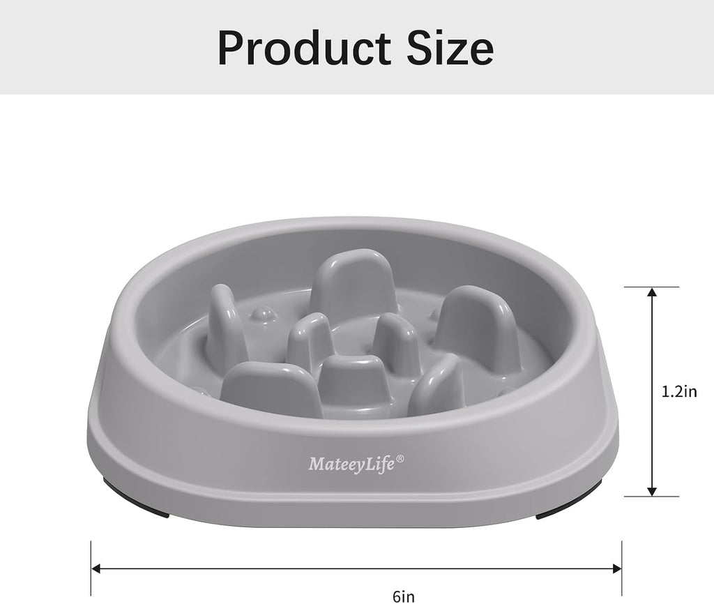 MateeyLife 2-Pack Slow Feeder Dog Bowls, 1 Cup, Dog Puzzle Feeder Bowl | Food-contact safe, dishwasher safe, non-slip base, maze design, for fast eaters, for dogs and cats, daily mealtimes