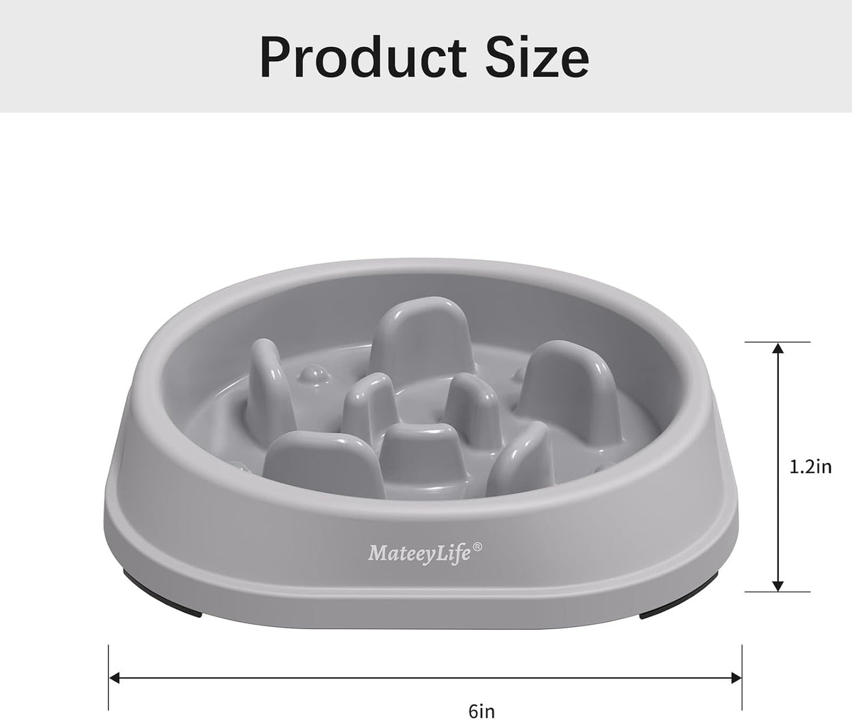 MateeyLife 2-Pack Slow Feeder Dog Bowls, 1 Cup, Dog Puzzle Feeder Bowl | Food-contact safe, dishwasher safe, non-slip base, maze design, for fast eaters, for dogs and cats, daily mealtimes