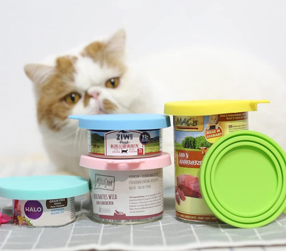 Pet Food Can Covers-Comtim 3 Pack Silicone Can Lids Caps for Dog Cat Wet Food,Universal Size Fit Most Standard Size Canned Dog and Cat Food 