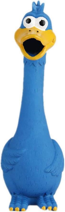 Tamu style Rubber Chicken Dog Toy, 11-Inch Blue Screaming Squeaky Toy