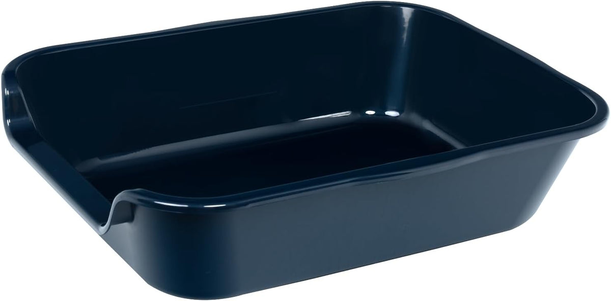 Extra Large Low Entry ABS Cat Litter Box, Dark Blue, 20" L x 15.5" W, 1 Pack