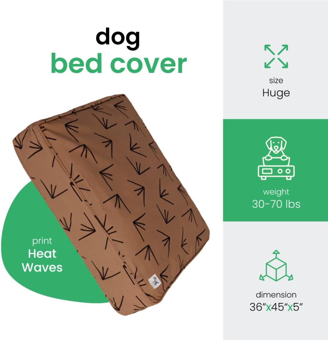 Molly Mutt Brown & Black Dog Bed Cover, Non-Toxic & 100% Cotton, 36"x45"x5"