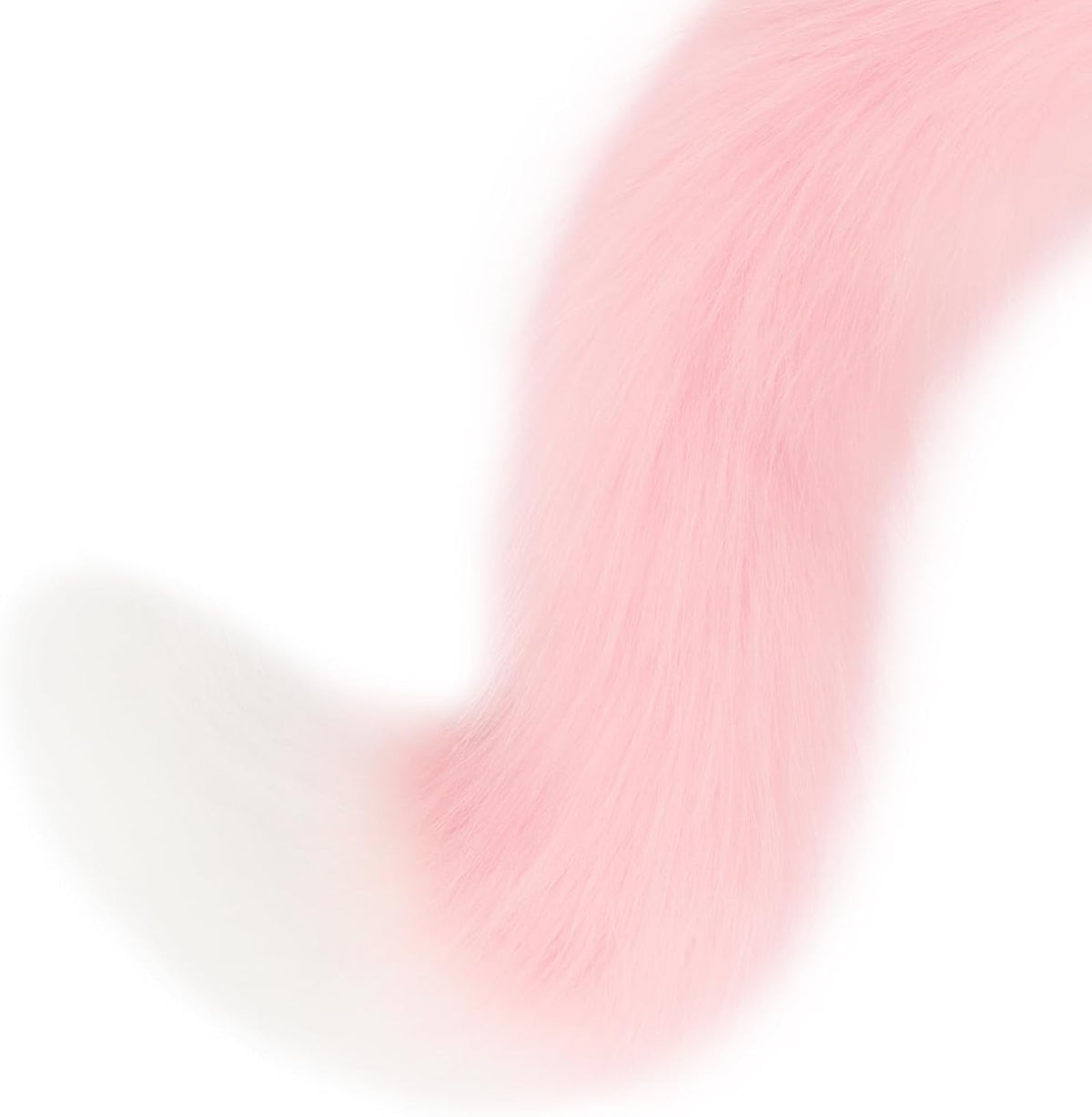 COSYEARS Animal Cat Wolf Fox Dog Faux Fur Tail for Halloween Party Cosplay Costume Accessories Pinkwhite