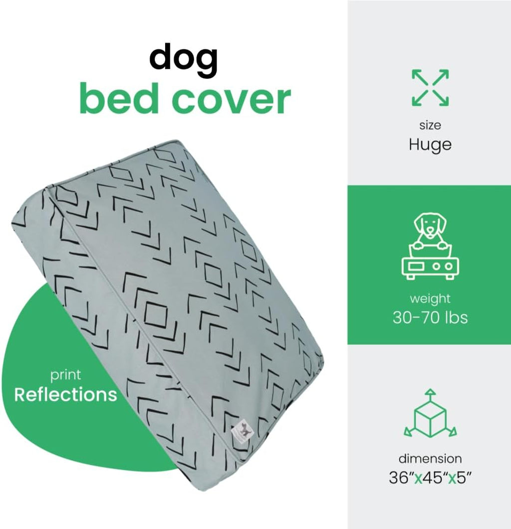 Molly Mutt Silver Gray Dog Bed Cover, Non-Toxic & 100% Cotton, 36"x45"x5"