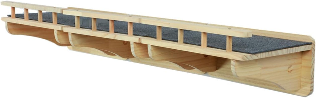 SHENGOCASE 47.2" x 11.8" Natural Wood Wall Mounted Cat Shelves