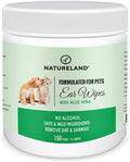 Natureland Dog Ear Wipes, Extra Large Otic Cleaning Pads, 150 Count