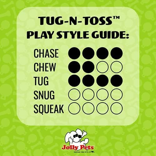 Jolly Pets Tug-n-Toss Heavy Duty Dog Toy Ball with Handle, 4.5 Inches/Small, Purple
