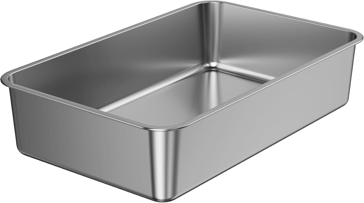Stainless Steel Litter Box (22.8" L x 14.6" W x 5.12" H)