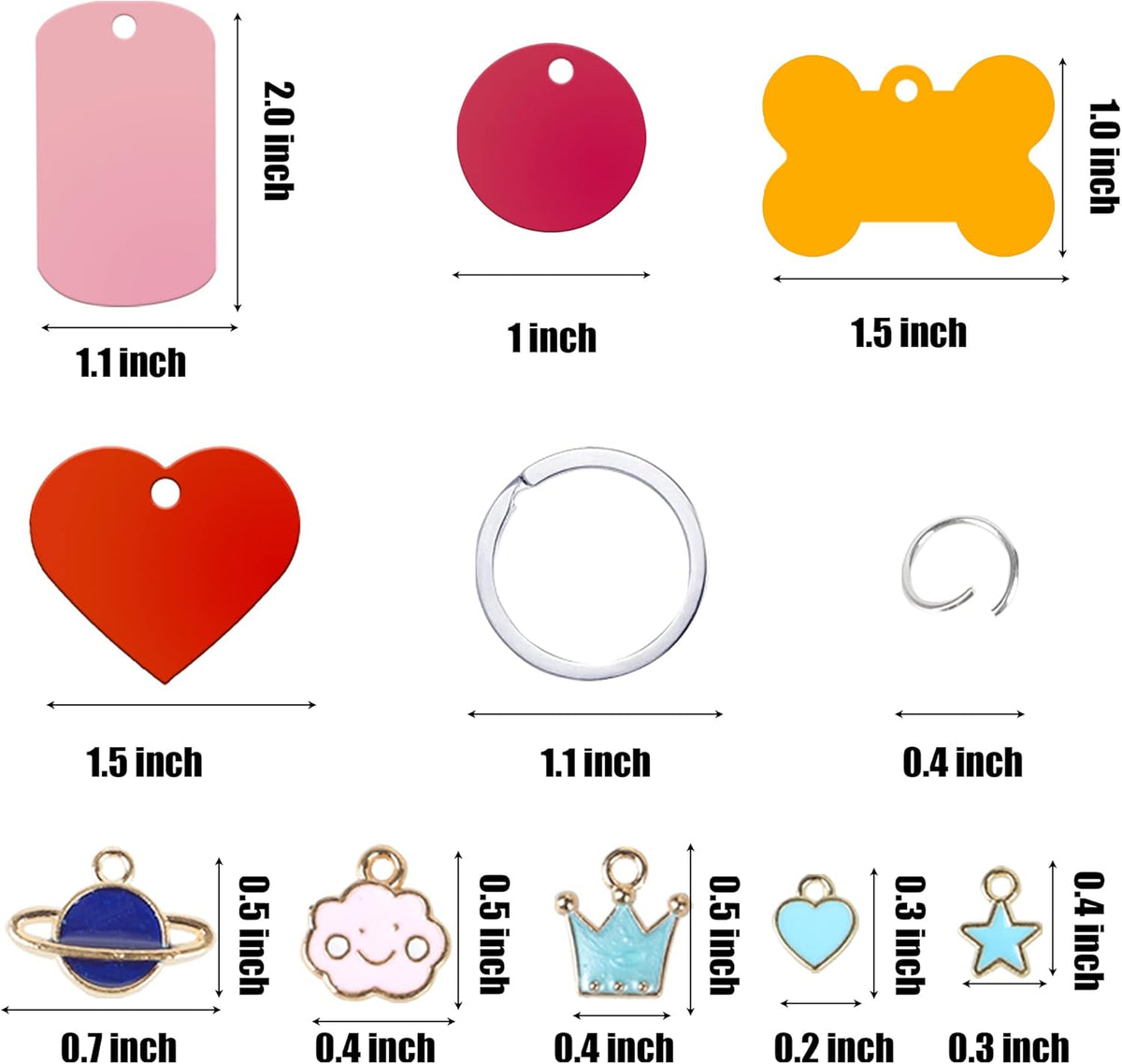 140pcs Blank Dog Tags Engraving Pet ID Tags for Custom Tag Craft