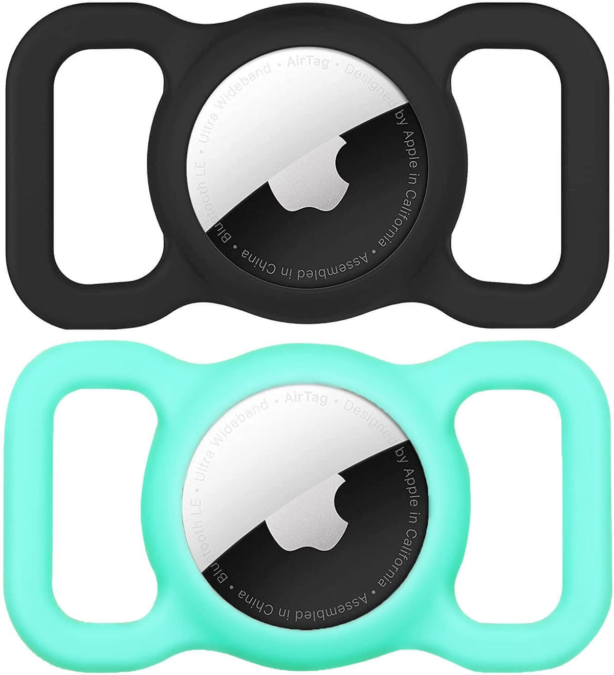 for AirTag Dog Collar Holder Soft Air Tag Holder (Mint Green&Black)