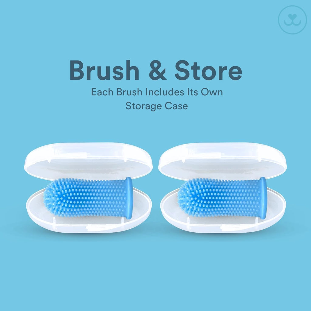 Jasper Dog Toothbrush, 360° Finger Toothbrush for Dogs, Multicolor 4-Pack | 12x More Bristles, Teeth Cleaning Kit for Small & Large Pets, Toothpaste Not Included, Fights Bad Breath, Extra Soft Silicone 