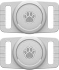 GOCII for Airtag Dog Collar Holder 2 Pack,Waterproof Dog Collar Holder for Apple AirTag(Gen 1 & 2),Silicone Air Tags Case for Dog Collars(Light Gray)