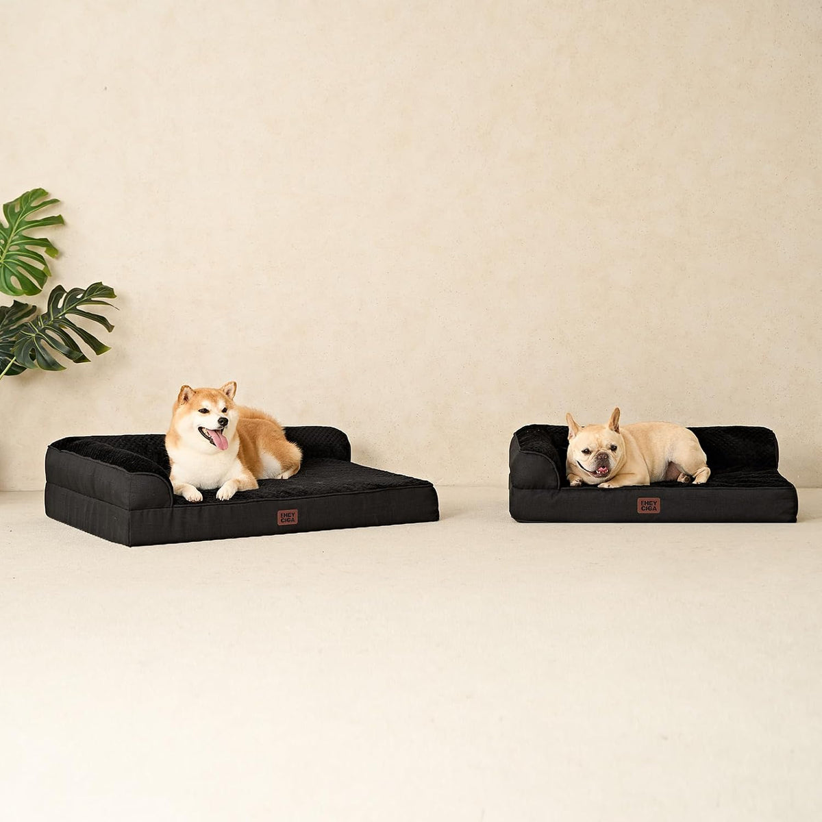 EHEYCIGA Memory Foam Dog Bed Large Size Dogs, Orthopedic Dog Bed Large with Washable Removable Cover, Waterproof Pet Sofa Couch with Nonskid Bottom, 36x27x6, Black