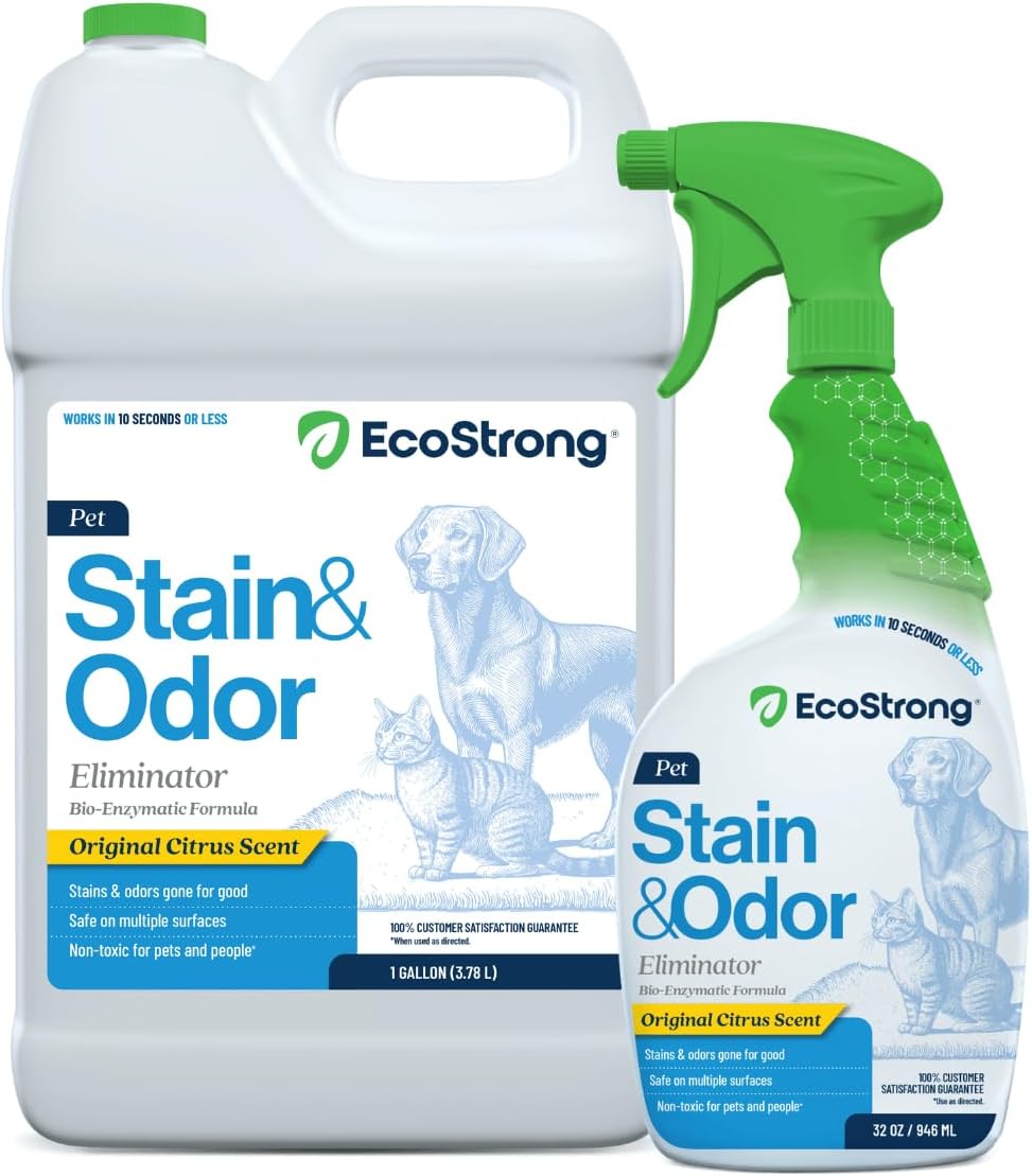 Eco Strong Pet Stain and Odor Remover - Cat Urine Enzyme Cleaner Destroyer, Urine Destroyer for Dogs, Pet Urine Enzyme Cleaner - 160 Oz