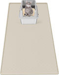 Cat Litter Mat for Litter Box 51"x25.6" Extra Large Silicone Mat, Beige
