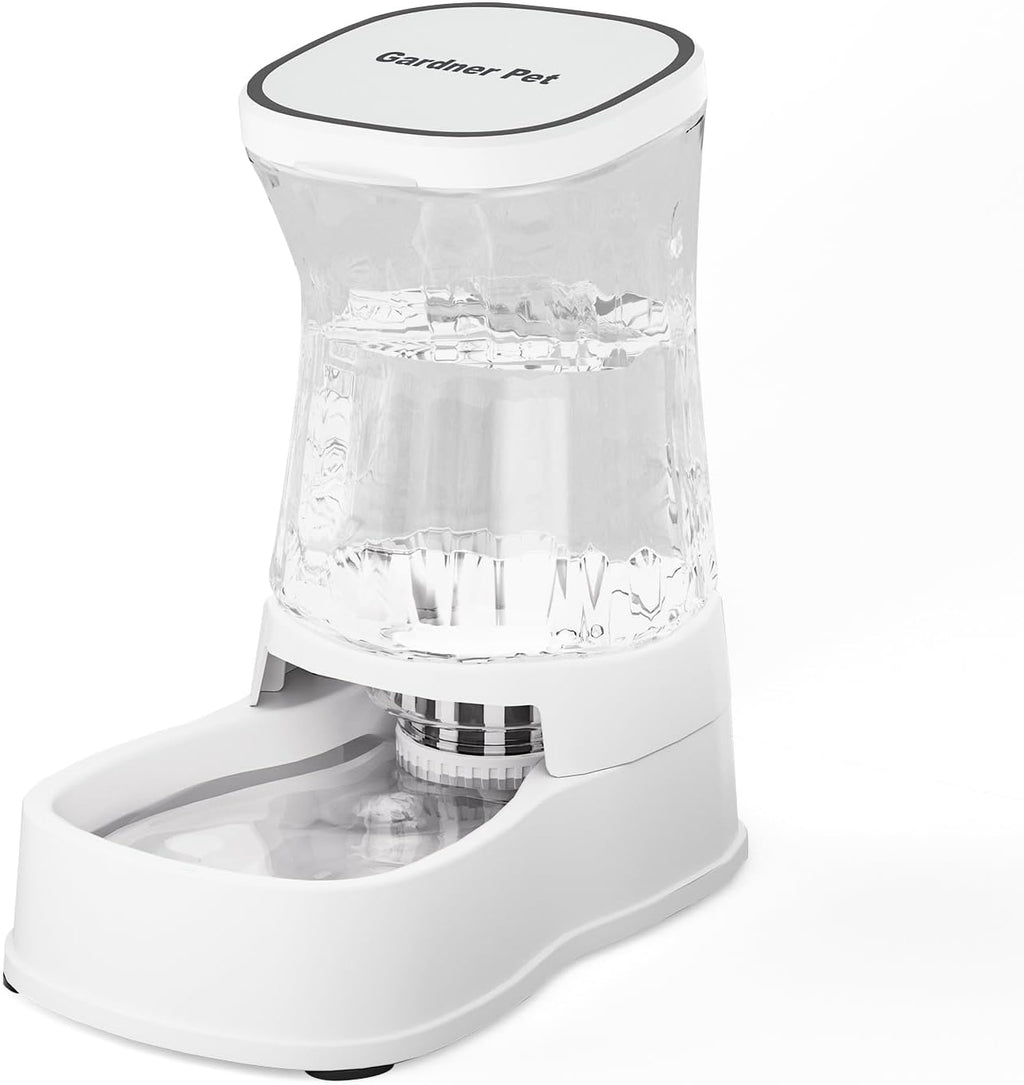 Gardner Pet 1.0Gal Gravity Automatic Dog Water Bowl Dispenser 100% BPA Free(White)