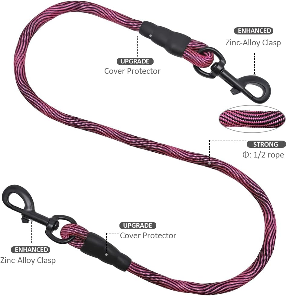 BTINESFUL 3FT 4FT 5FT Dog Tie Down, 2/5" Nylon Rope Indoor Short Dog Tether