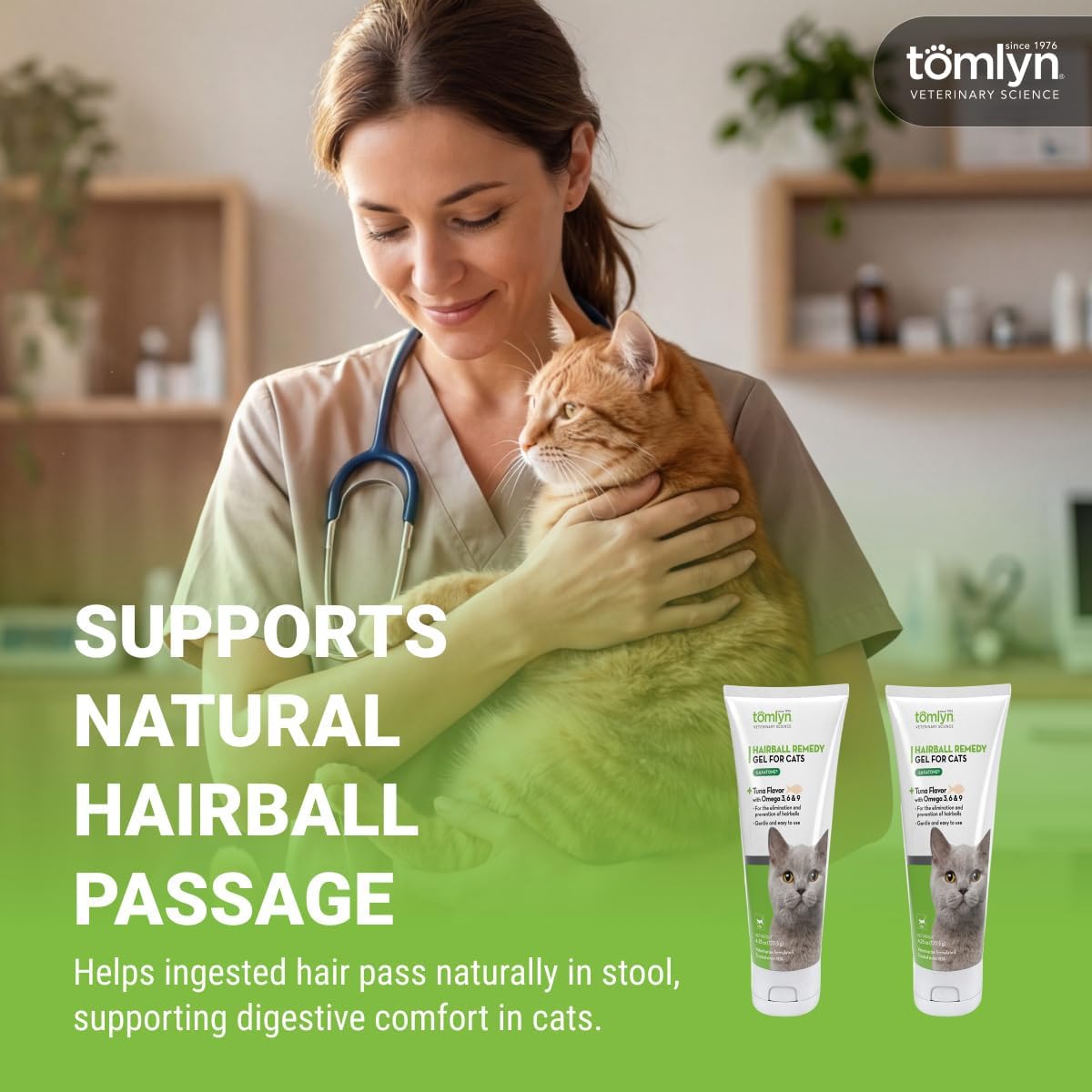 Tomlyn Laxatone, Hairball Gel for Cats, Tuna, 4.25 oz (Pack of 2)