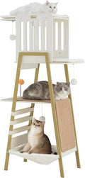 FourFurPets Modern Cat Tree, 58-Inch Cat Tower for Large Cats, Big Hammock