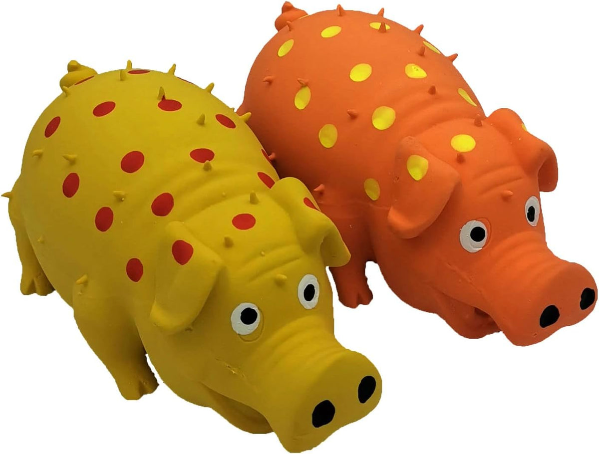 2 Pack Latex Pig Dog Toys that Oinks for Small Medium Large Dogs