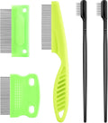 Boao 5 Pcs Dog Eye Comb Tear Stain Remover Grooming, Green, Black