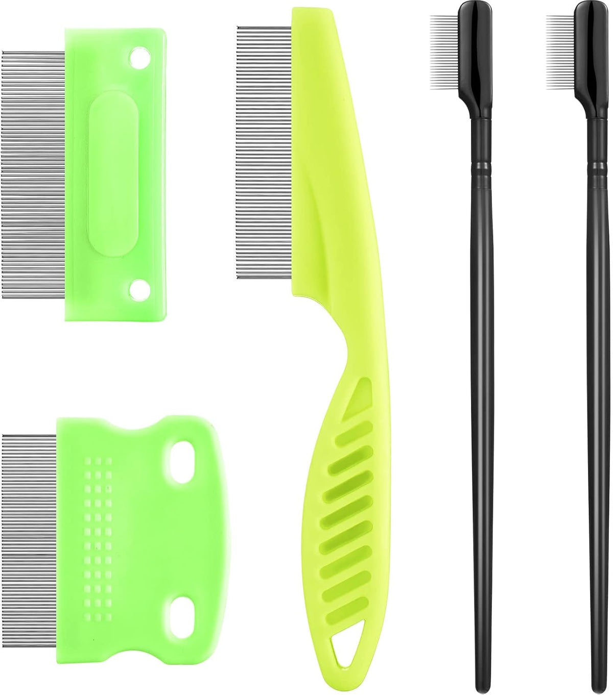 Boao 5 Pcs Dog Eye Comb Tear Stain Remover Grooming, Green, Black