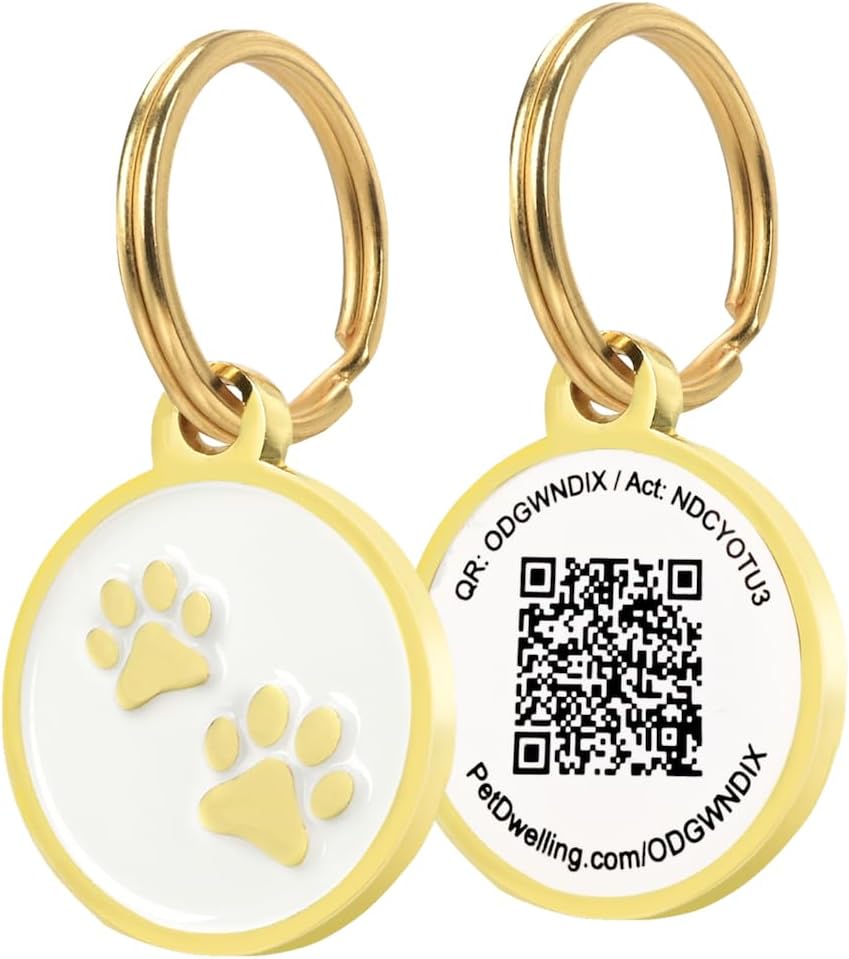 Pet Dwelling Mini Paw QR Pet ID Tag for Cats & Small Dogs | Lightweight