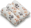 SORKUT 1 Pack 3 Puppy Blanket, White Paw Pet Blanket for Dogs Cat, 23"x15"