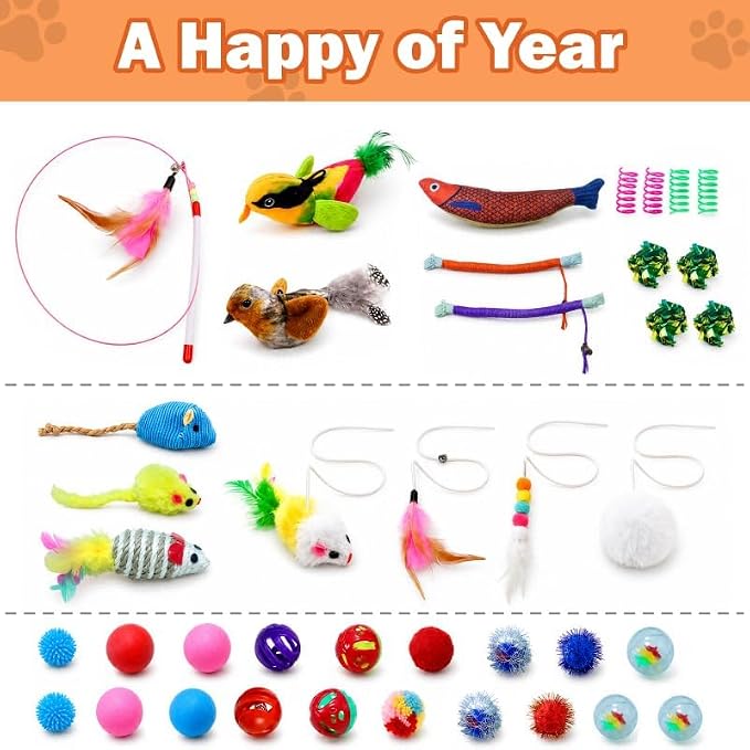 Tall Cat Scratching Post with Cat Puzzle Toys, Interactive Cat Toys