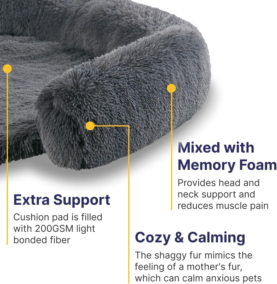 Codi Dog Couch Bed, Sofa Cover Mat, Dark Grey, 45 x 37 x 6 Inch