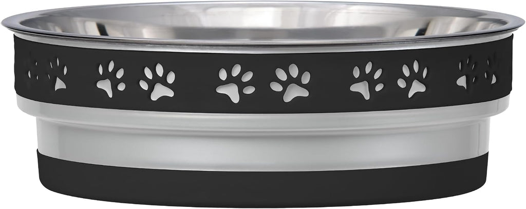 Loving Pets Corsa Dog Bowls- Stainless Steel Dog & Cat Bowls - Spill Proof Dog Food Bowl, Cat Bowl, Puppy Essentials & Pet Supplies Great for Home & Travel (Large 35-65 lbs, Stealth Black)
