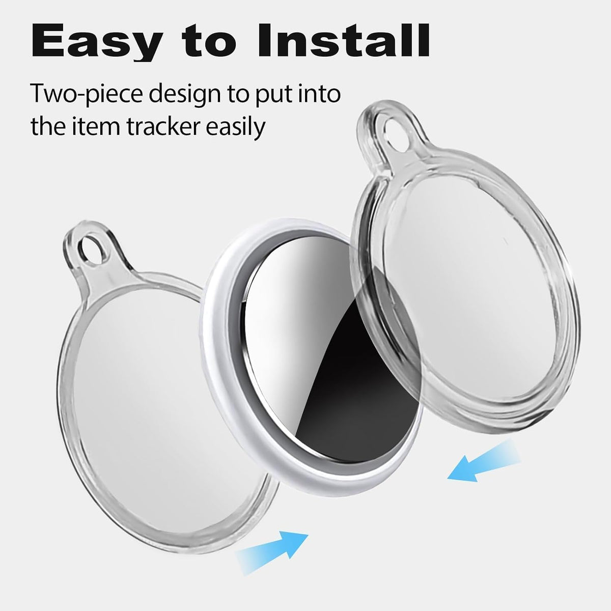 IPX8 Waterproof for Airtag Holder, for Apple for Airtags with Keychain,for Air Tag Case for Luggage, Dog Collar, Keys, Anti-Scratch Full Body Protective for Air Tags Holder, Clear