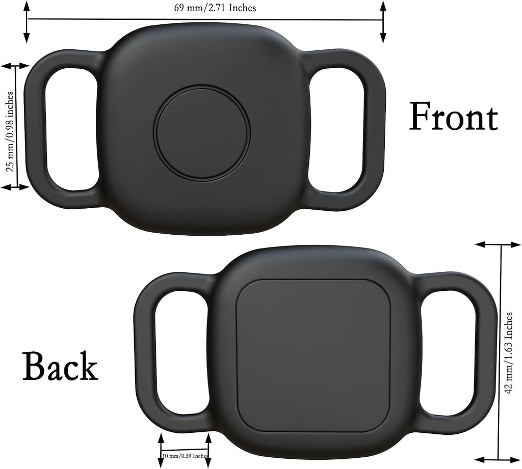 Waterproof Dog Collar Holder Case for Tile Mate 2024/2022 Tracker,2 Pack Anti Scratch Soft Silicone Case for cat pet Necklace,Protective Cover Accessories for Tile Tracker,Black/Black/Black/Black