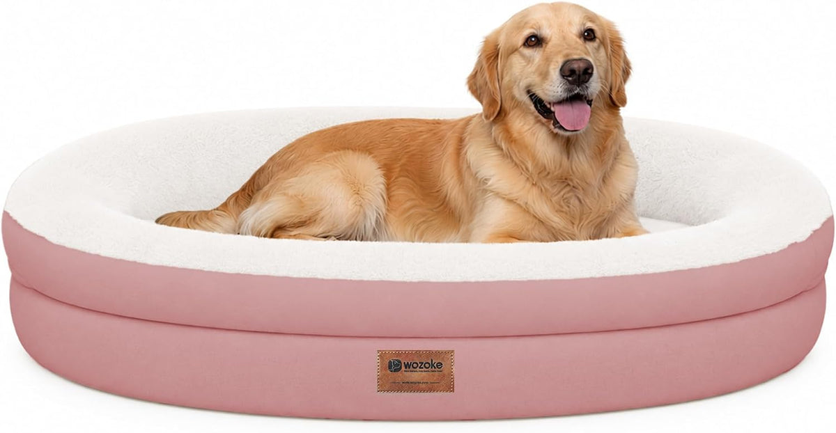 Waterproof Orthopedic Dog Bed for Large Dogs, Pink