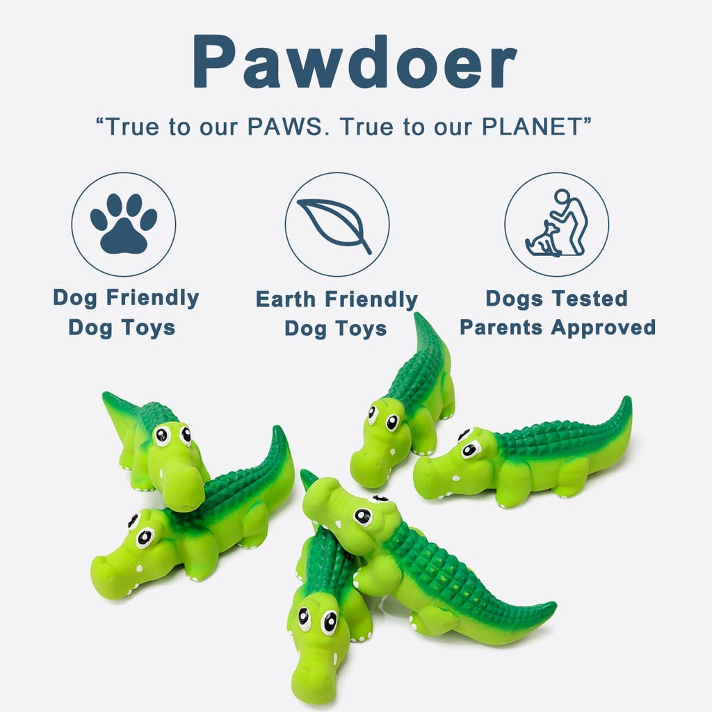 Squeaky Dog Toys for Medium Dogs, Soft Latex Squeaky Dog Ball, Cute Funny Squeak Crocodile Pet Toys