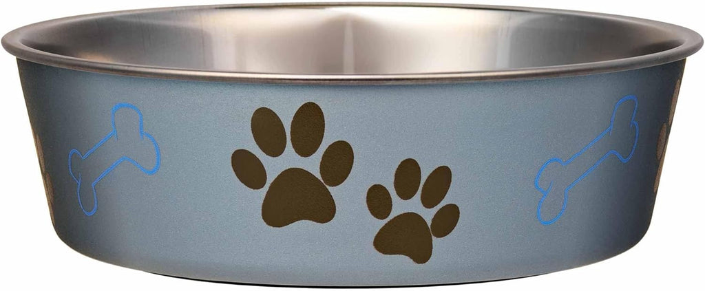 Loving Pets Bella Dog Bowls- Stainless Steel Dog & Cat Bowls - Spill Proof Dog Food Bowl, Cat Bowl, Puppy Essentials & Pet Supplies Great for Home & Travel (X-Large 65-100lbs, Blueberry) 