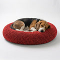 Muddy Mat®Cloud K-9 Bed for Dogs & Cats, Soft & Relaxing Donut Dog Bed, Chenille Material, Removable Cover, Washable & Dryer Safe–Red Medium(35'x35')