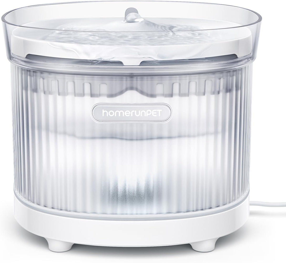HomeRunPet Cat Water Fountain Porcelain-Tray with Wireless Pump, 68oz