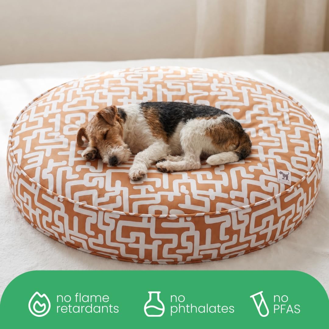 Molly Mutt Hypnotize Dog Bed Duvet Cover, GOTS-Certified 100% Organic Cotton Canvas Cover for Dog, Puppy, or Cat Bed, Durable, Washable, and Free of Harmful Chemicals, Round, 36"x5"