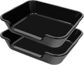 Extra Large Low Entry ABS Cat Litter Box, Black, 24" L x 20" W, 2 Pack | Durable low entry litter box, non-stick, odor-free, ideal for seniors, kittens, rabbits, large cats and multi-pet homes.