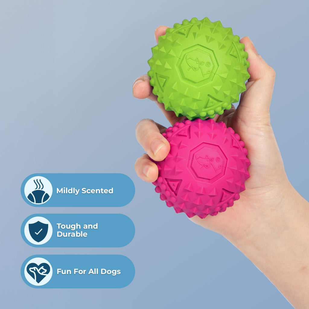 Best Pet Supplies Squeaky Dog Toys with Soft Durable Fabric for Small, Medium and Large Pets Interactive Toy for Indoor Play, Supports Active Biting and Play - Fuchsia, Green, Medium