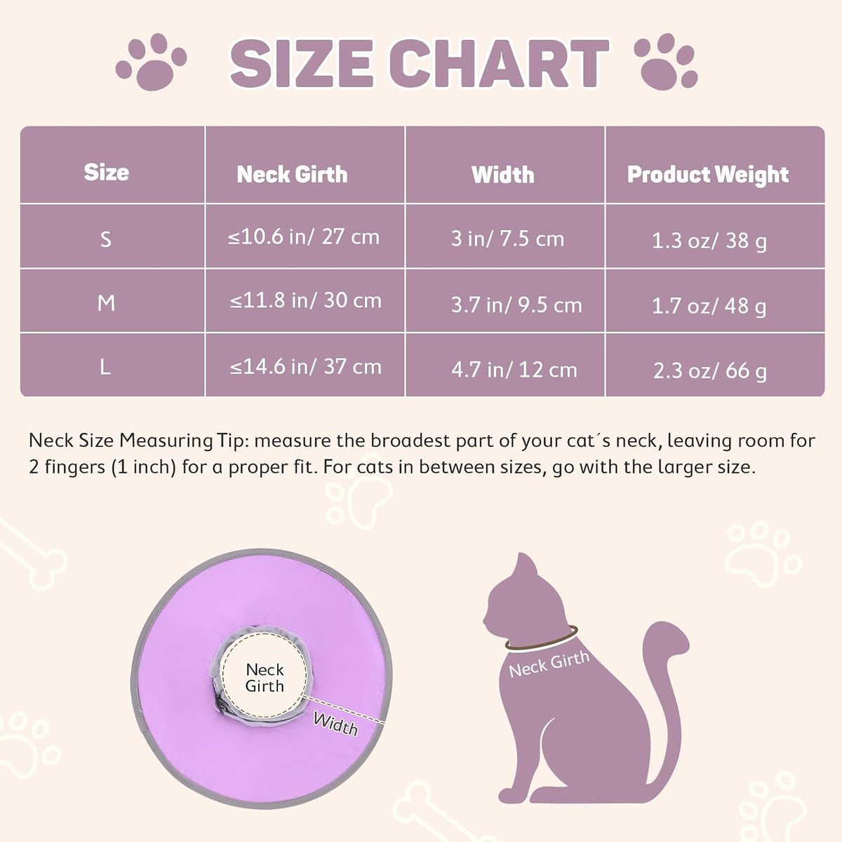 Avont Lightweight Waterproof Foldable Cone, Soft E-Collar - L Purple