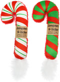 Jumpaws 2 Pack Natural Interactive Catnip Cat Kicker Toys, Bite Resistant Chew Toy, Accessories for Indoor Cat, Christmas Candy Cane