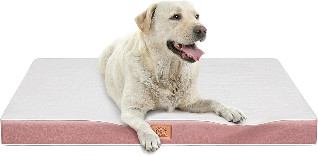 Sunheir Washable Orthopedic Medium Dog Bed, Large Waterproof Dog Crate Bed
