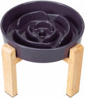Elevated Slow Feeder Dog Bowl, 8.8" Ceramic Maze Dog Bowl with Stand