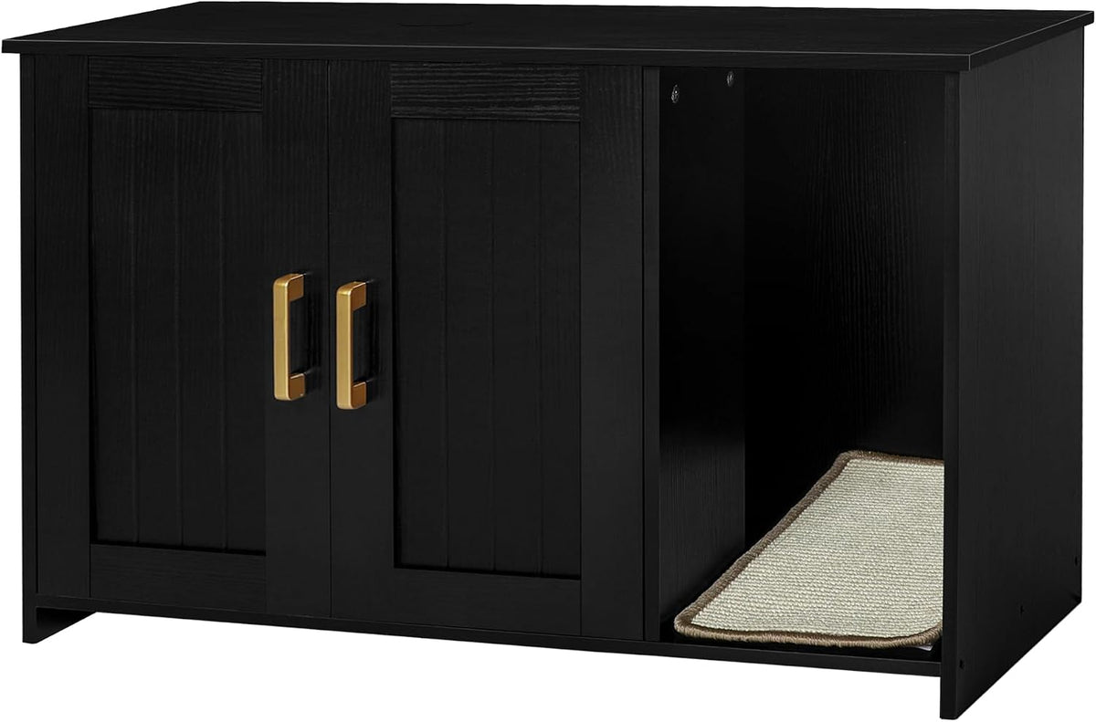 Dwanton Cat Litter Box Enclosure, with Scratching Mat, 31.5" x 19.7"x 21.7"
