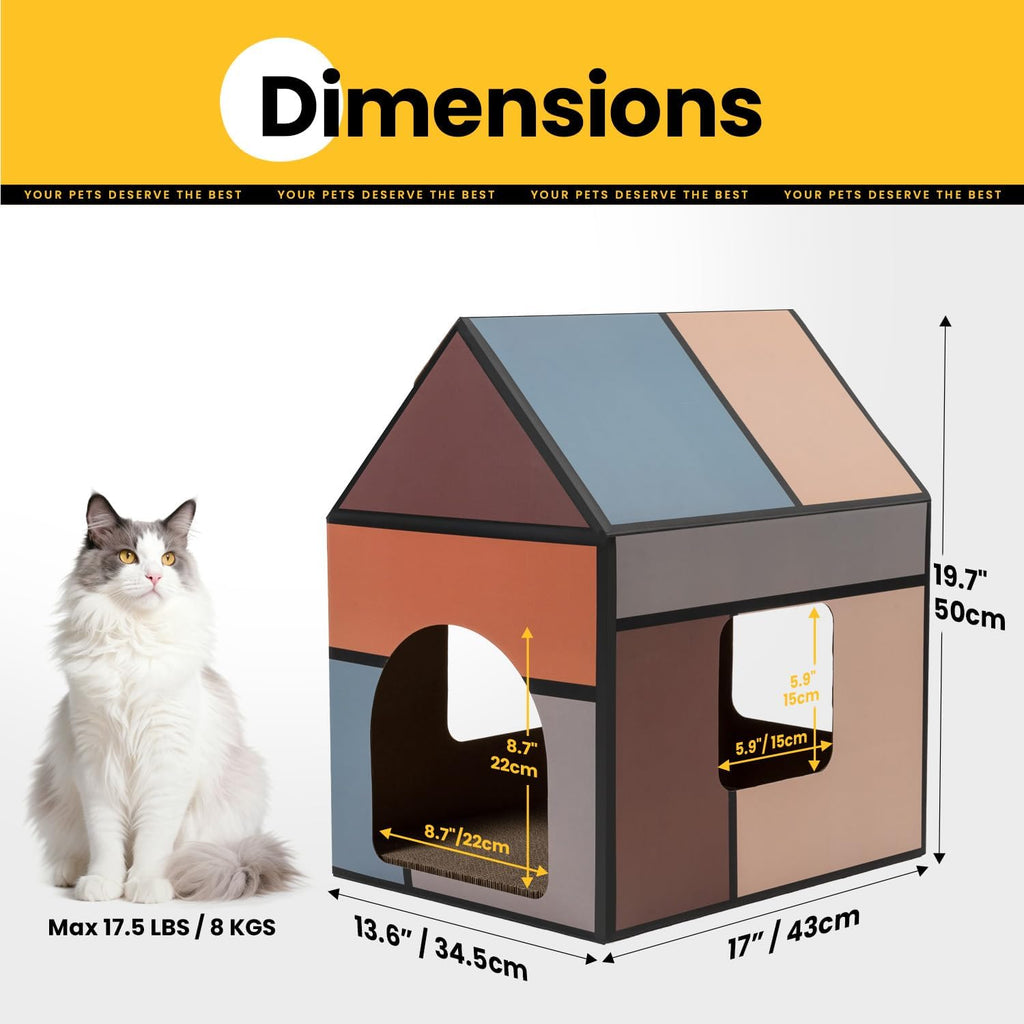 Conlun Large Cat House Scratching Pad Indoor Cave <18 lbs