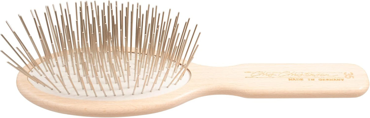 Chris Christensen 35 mm Oval Pin Dog Brush, Original Series, Groom Like a Professional, Stainless Steel Pins, Lightweight Beech Wood Body, Ground and Polished Tips 