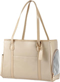 Stylish Dog Purse Carrier, Leather Pet Carrier Bag for Small Dogs Cats Puppy, Airline Approved Soft-Sided Carrier Ivory