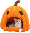 Cute Pumpkin Cat Bed for Indoor Cats Cat House Tent (Orange, 16 Inch)